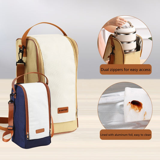 Insulated Lunch Crossbody Tote Bag 15 x 6.75 x 6.75"
