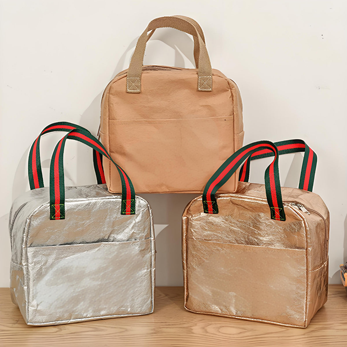 Kraft Paper Insulated Lunch Tote Bag