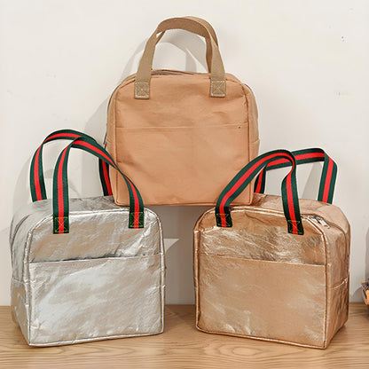 Kraft Paper Insulated Lunch Tote Bag