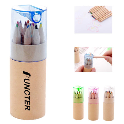 12 Colored Pencil Set in Tube W/Sharpener