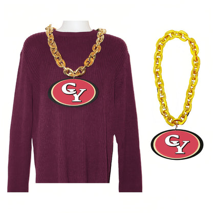 Big Gold Acrylic Necklace #CY W/ Custom EVA Tag