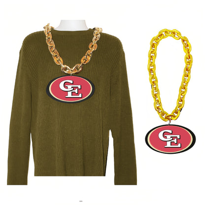 Big Gold Acrylic Necklace #CE W/ Custom EVA Tag