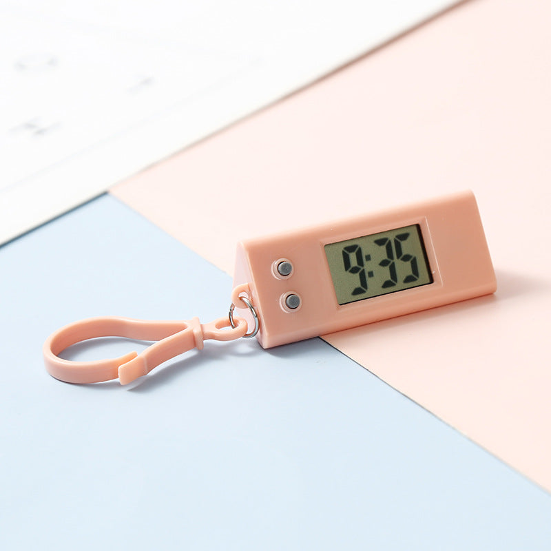 Mini Keychain Triangular Clock W/ Hook