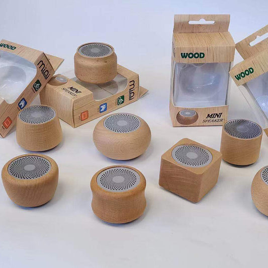 Wireless Wood Portable Mini Speaker For Home Office Bookshelf Outdoor Travel Camping