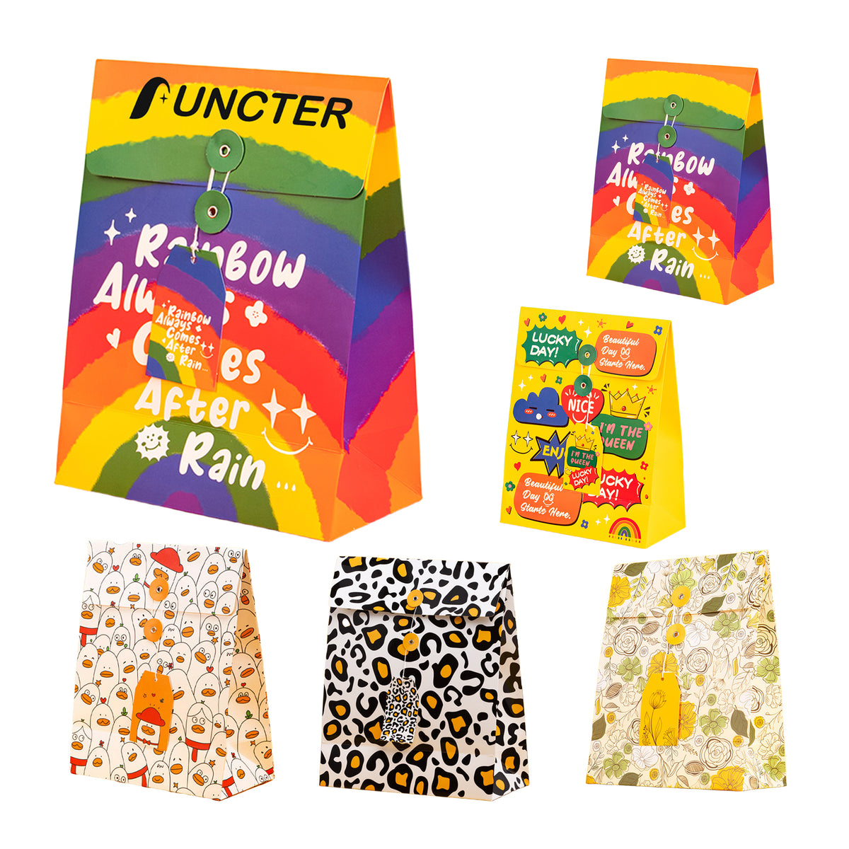 Colorful Paper Packaging Bag 10.5 x 12.5 x 4.5"