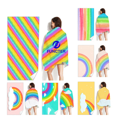Summer Sublimated Microfiber Sand Proof Beach Towel 63 x 31"