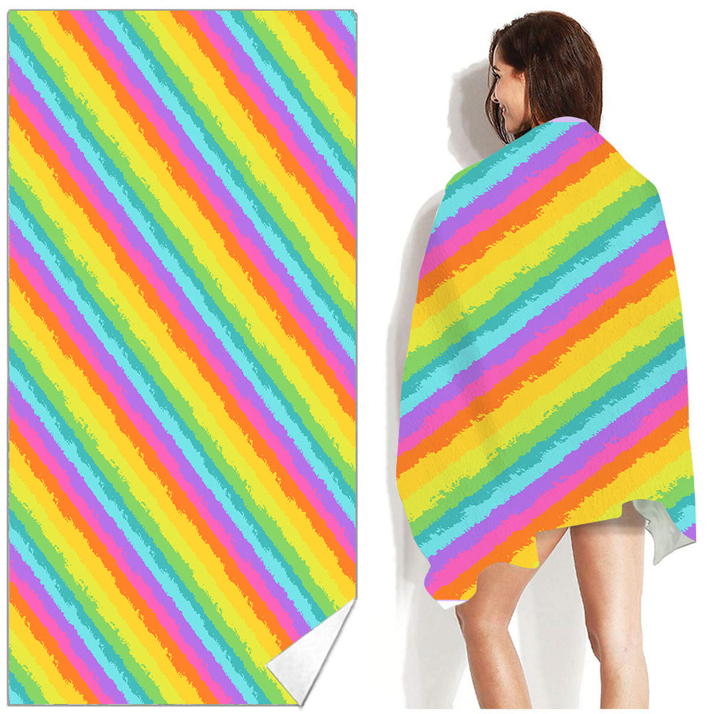 Summer Sublimated Microfiber Sand Proof Beach Towel 55 x 27"