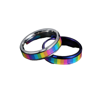 Rainbow Titanium steel Ring