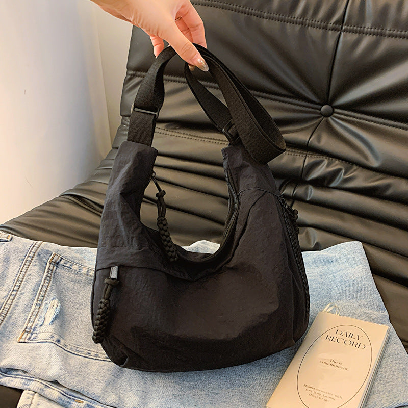 Water Washed Wrinkled Nylon Dumpling Bag Crossbody Bag