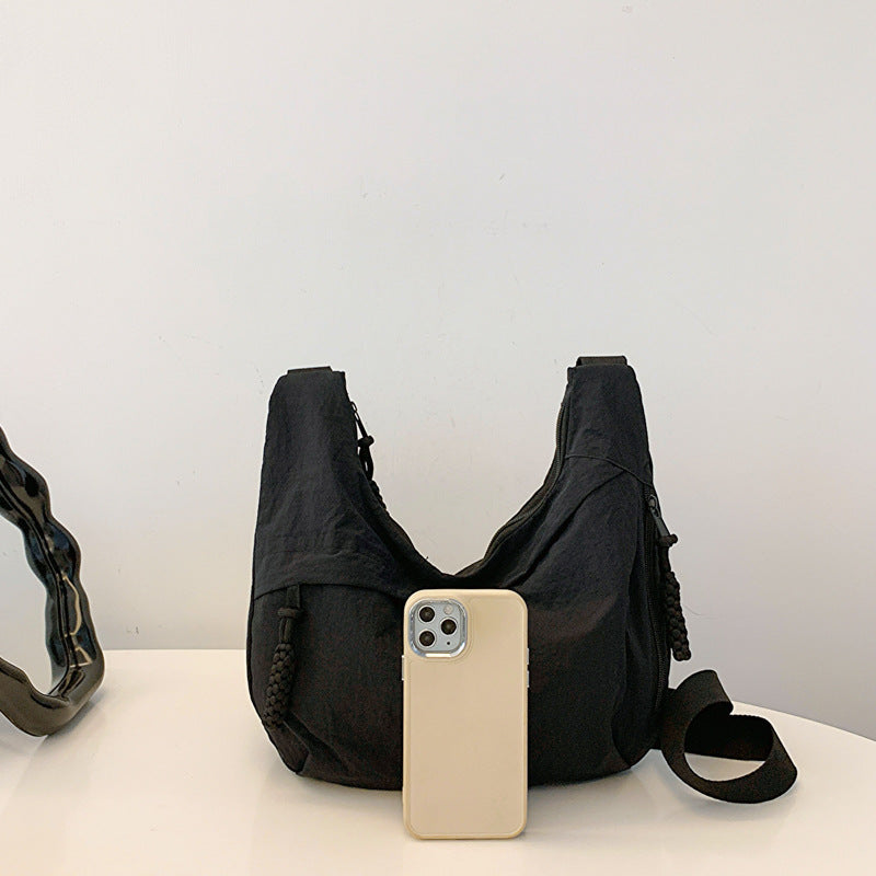 Water Washed Wrinkled Nylon Dumpling Bag Crossbody Bag