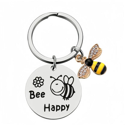 Custom Engraved Metal Round Key Chain W/ Beer