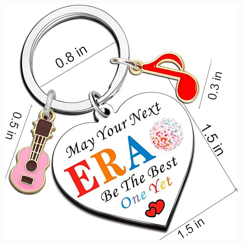 Color customization Metal Heart Key Chain