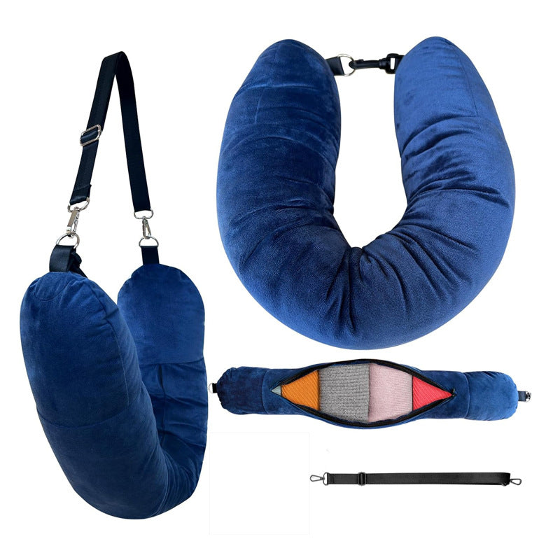 Soft Plush Filled Multifunctional Clothes Filled Pillow Travel Pillow