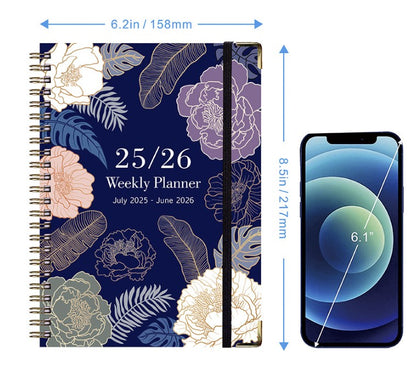 Metal Edged Spiral Journal A5 Notebook W/ Bookmark