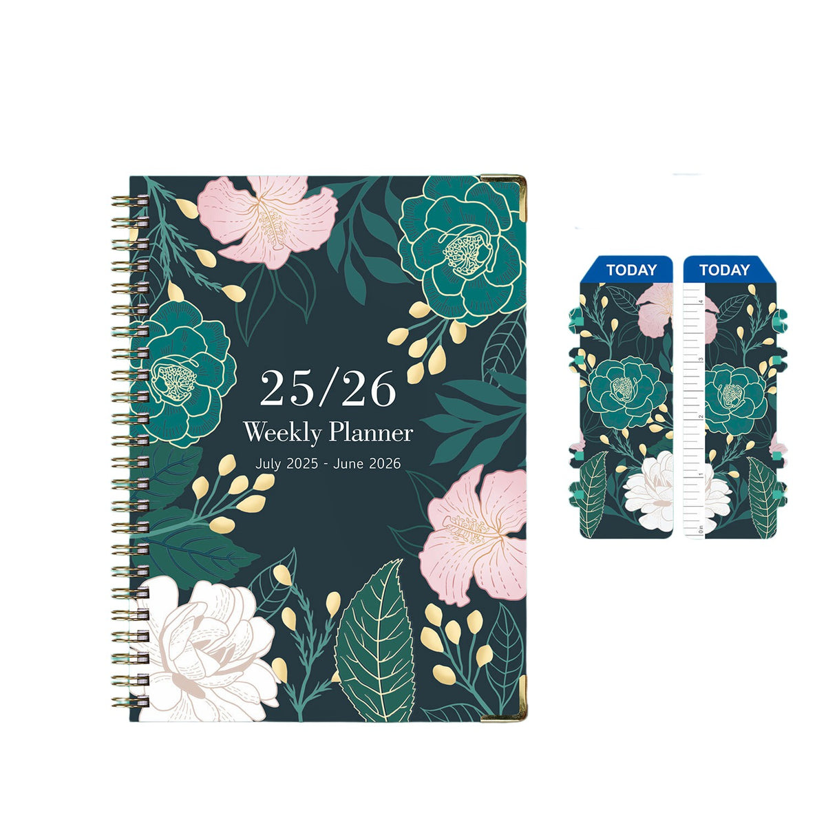 Metal Edged Spiral Journal A5 Notebook W/ Bookmark