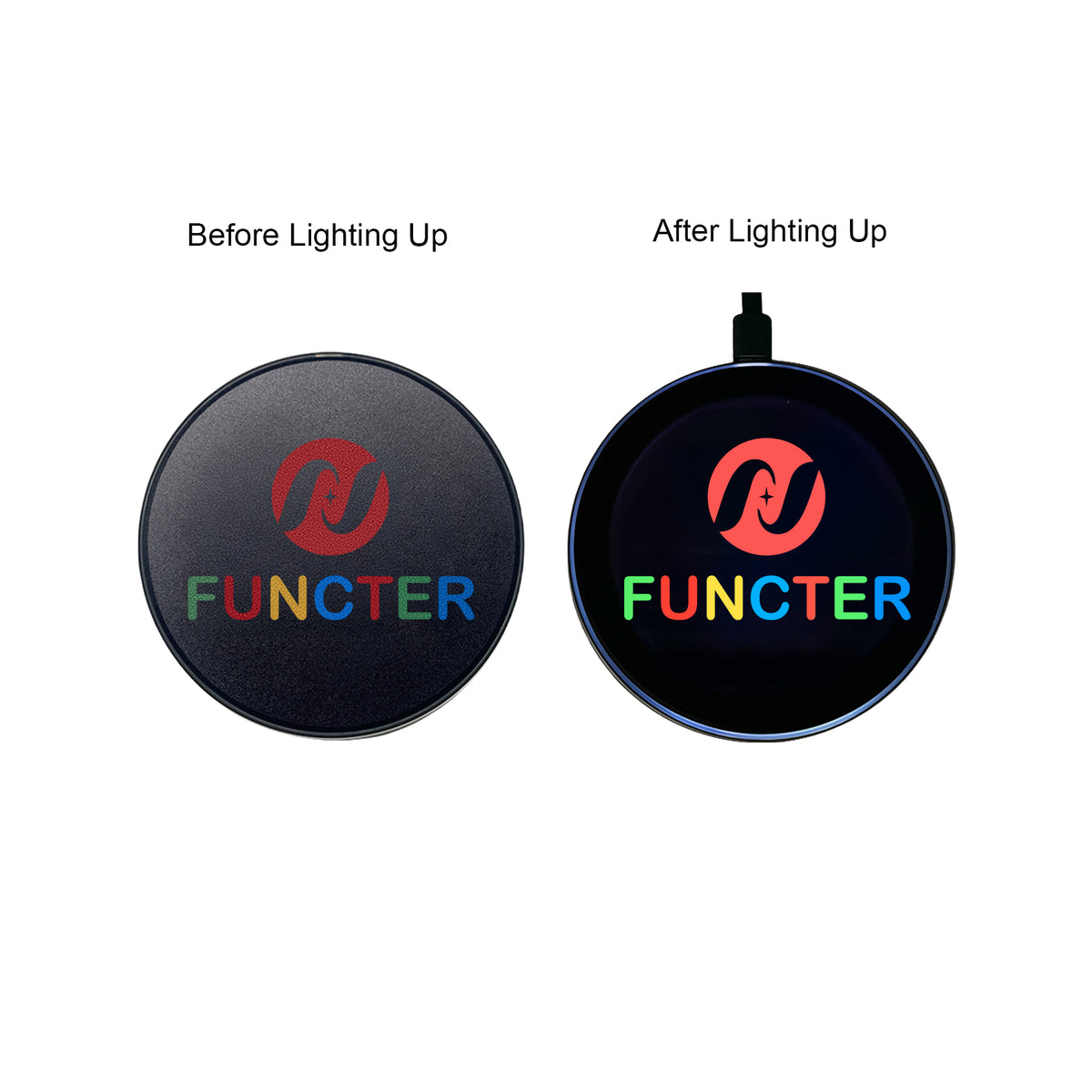 Full Color Flashing LED Light Up Wireless Charger