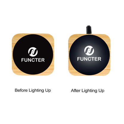 Bamboo Square Flashing LED Light Up Wireless Charger