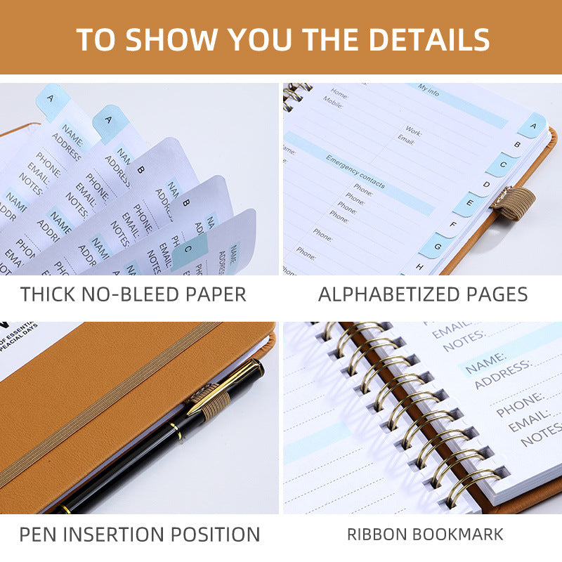 B6 Journal Double Spiral Notebook W/ Pen Loop