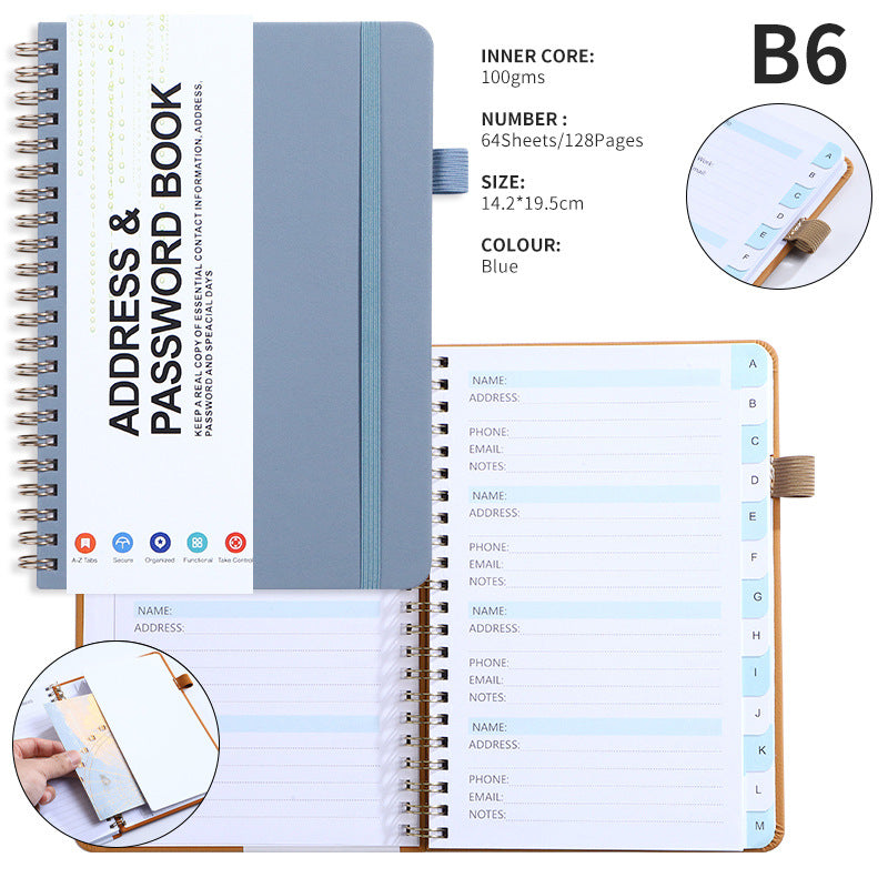 B6 Journal Double Spiral Notebook W/ Pen Loop