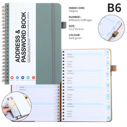 B6 Journal Double Spiral Notebook W/ Pen Loop