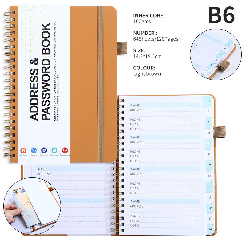 B6 Journal Double Spiral Notebook W/ Pen Loop