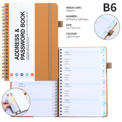 B6 Journal Double Spiral Notebook W/ Pen Loop
