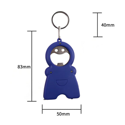 3-in-1 Bottle Opener LED light Measuring Tape Keychain
