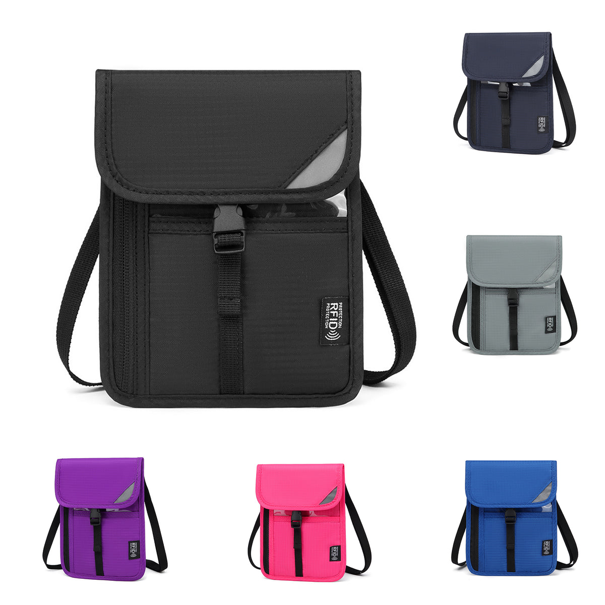 Medium Transparent RFID Anti-Theft Brush Satchel ID Bag