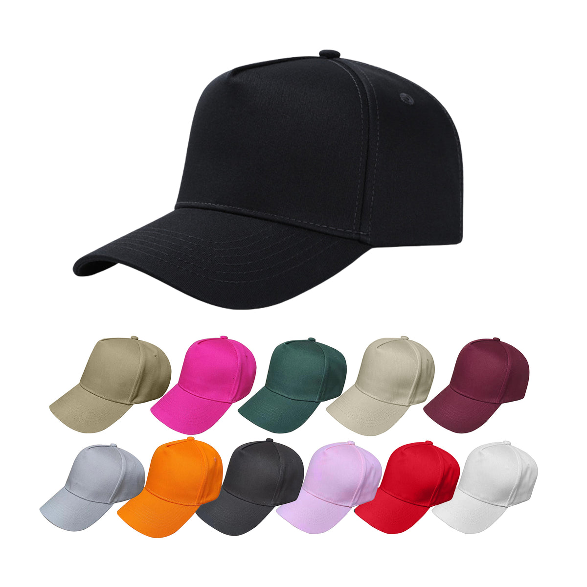 Classic 6-Panel High-Top Baseball Cap