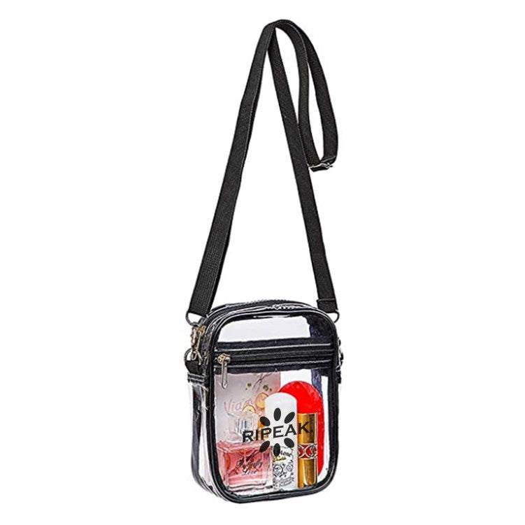 Women's PVC Transparent Shoulder Bag Clear Bag Crossbody Bag W/Strap Stadium Approved Bag