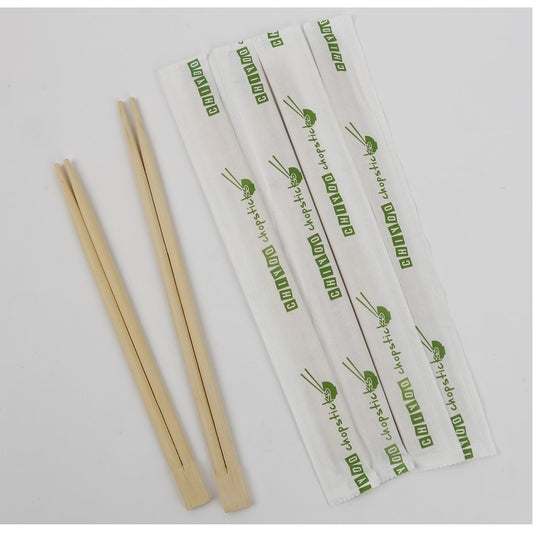 Nanmu Bamboo Disposable Chop Sticks Fast Food Chopsticks 0.197 x 9.060 Inch W/ Paper Packing